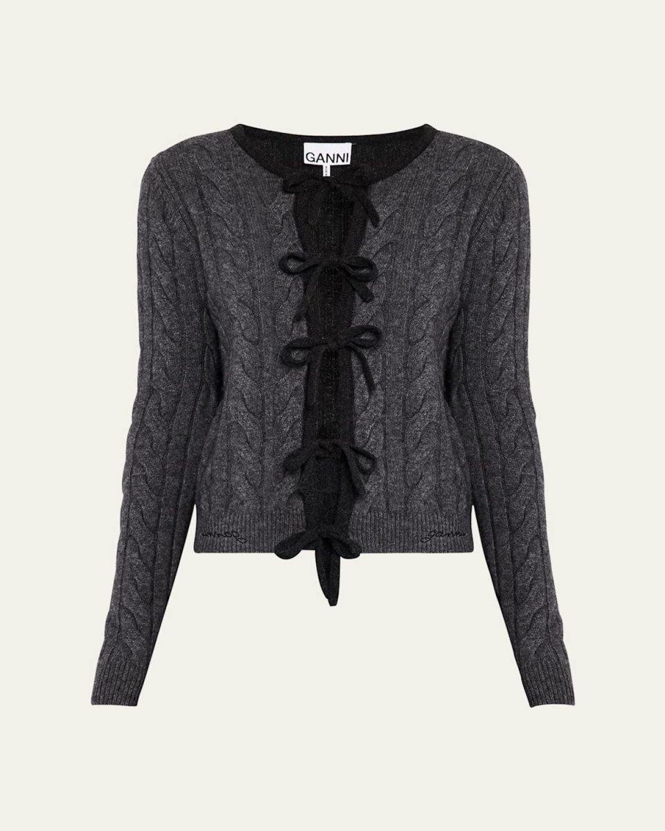 Cashmere Mix Tie-Front Cardigan